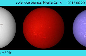 Tre filtri Luce bianca H-alfa Ca-K 