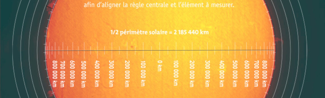 Righello misurazione  Sole Macchie solari Protuberanze Ecc