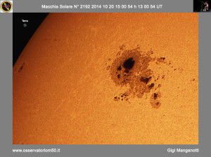 Macchia Solare N°  2192    14-10-20 15-00-54 h 13 00 54 UT