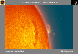 Protuberanze  14-10-02 11-09-50 h 09 09 50 UT