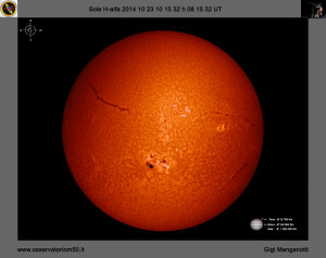 Sole H-alfa  14-10-23 10-15-32 h 08 15 32 UT