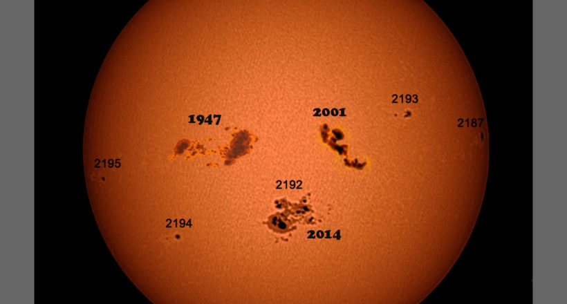 Le tre macchie più grandi dal 1940 al 2014