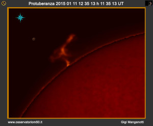 Portuberanza Solare  15-01-11 12-35-13 h 11 35 13 UT