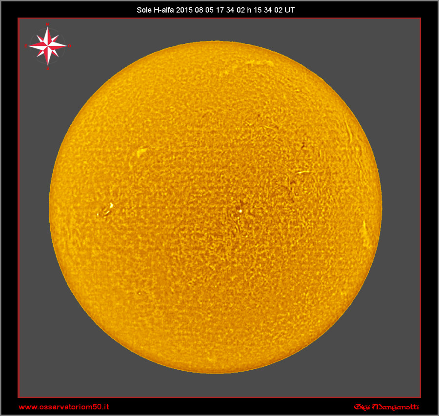 Invertito Sole H-alfa 15-08-05 17-34-02 h 15 34 02 UT