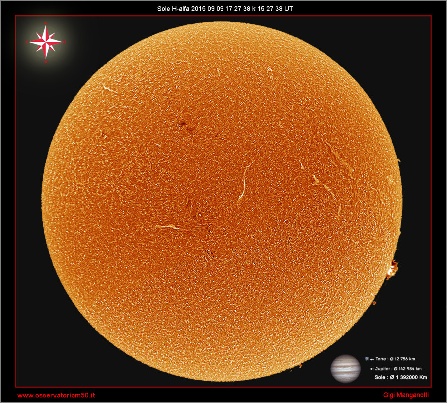 Sole H-alfa  Invertito 15-09-09 17-27-38 h 15 27 38 UT