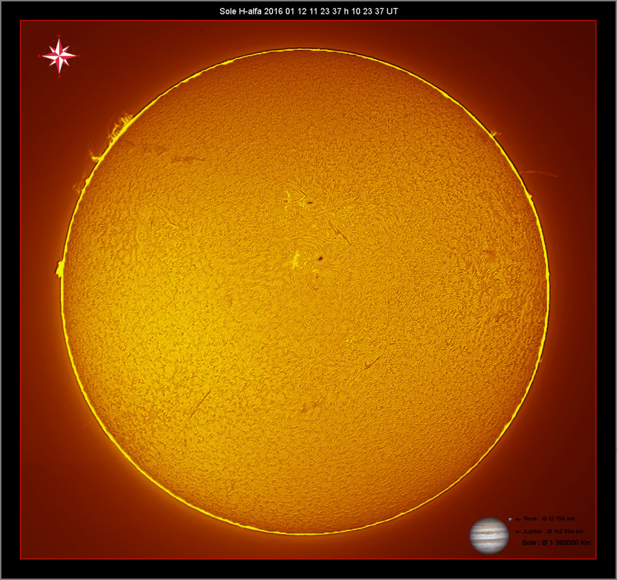 Sole H-alfa 2016 01 12 11 23 37 h 10 23 37 UT